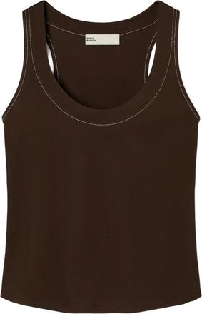 Tory Burch Canotta con cuciture a contrasto - Marrone