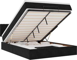 vidaXL Vidaxl - Estructura Cama Otomana Colch&oacute;n Terciopelo Negro 140x200cm