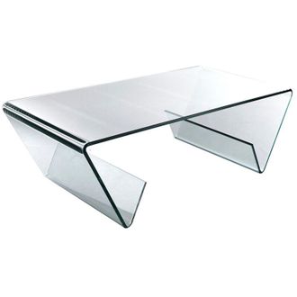 Oresteluchetta Tavolino da salotto in vetro 110x55cm con vano portariviste Pyramid