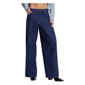 Guess Wide Jeans, female, Blue, Size: W28 G12 Pleated Extra Wide-Leg Jeans