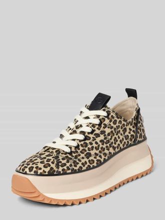 Tamaris Tamaris Low Top Sneaker mit Ajour-Strick Optik in Beige, Gr&ouml;&szlig;e 36