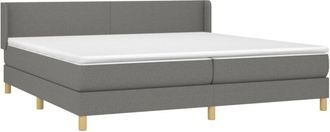 vidaXL Vidaxl - Cama Box Spring Con Colch&oacute;n Tela Gris Oscuro 200x200 Cm
