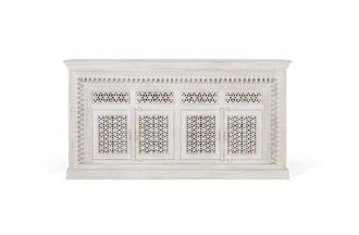 Giner&Colomer Aparador de madera de mango blanco envejecido