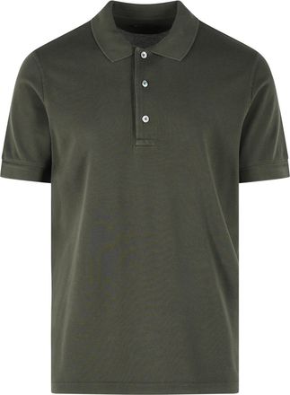 Tom Ford Polo Shirt In Green Cotton Blend