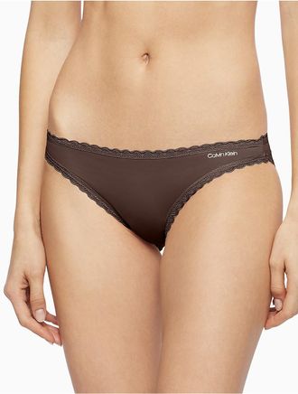 Calvin Klein Womens Flirty Micro Bikini - Brown - XS