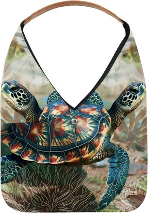Generic Sea Turtle Underwater Reusable Lightweight Grocery Bags - Foldable Into Compact Pouch, Washable & Sturdy, Multipurpose for Shopping and Travel