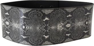 Ermanno Scervino Brede leren riem met slangenprint - Dames - Riemen - Zwart - ONE Size - Leer - Accessoires