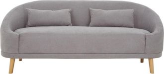 Premier Housewares Interiors By Premier Stylish Grey Linen Sofa, Contemporary Seater Sofa For Livingroom, Comfortable Mid Century Sofa For Bedroom