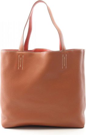 Hermès Bordeaux Brown Taurillon Clemence Leather Tote Bag (Pre-Owned)