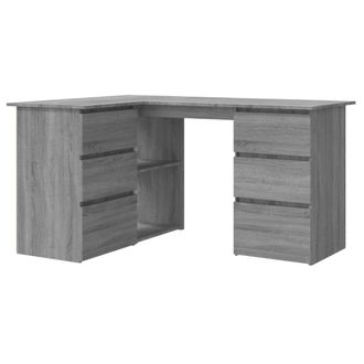 vidaXL Vidaxl - Escritorio De Esquina Contrachapada Gris Sonoma 145x100x76 Cm