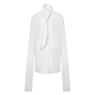 Alberta Ferretti Blouses, female, White, S, Tie Shirt