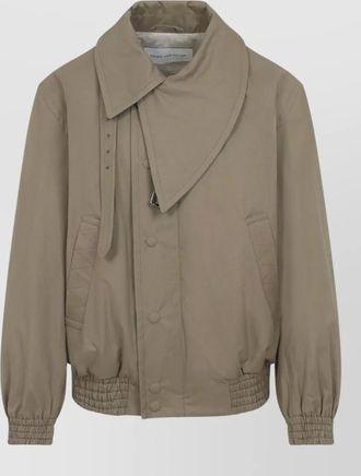 Dries Van Noten cotton asymmetric belted bomber jacket