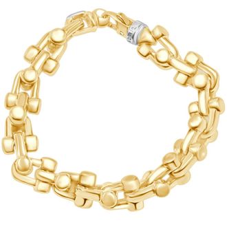 Pompeii3 Mens U-Shape Link 14k Gold (113gram) or Platinum (181gram) 13mm Bracelet 9