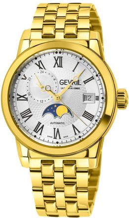 Gevril Group Mens Madison Moon phase Open Heart Swiss Automatic Sellita SW285-B Watch - Gold - One Size