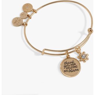 Alex and Ani Thank You For Helping Me Bloom Charm Bangle in Gold at Nordstrom