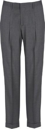 BRIGLIA 1949 Grey Tiberios Wool Straight-Leg Pants