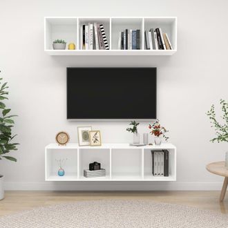 Berkfield Home Wall-mounted TV Cabinets 2 pcs White Engineered Wood