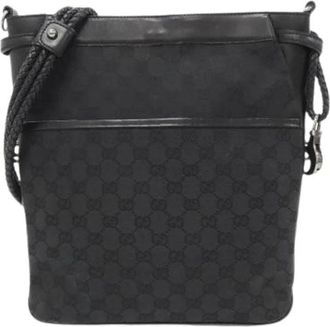 Gucci Pre-owned GG Canvas Schoudertas - Dames - Vintage Schoudertas - Zwart - ONE Size - Vintage