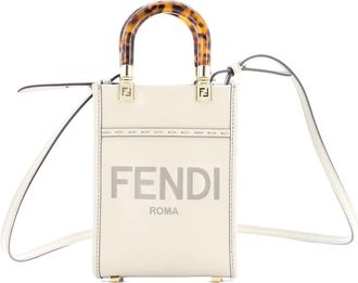 Fendi Sunshine Shopper Tote Leather Mini crossbody bag - Groen