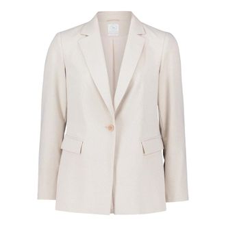 Betty & Co Jassen, Dames, Beige, M, Polyester, Zakelijke blazer met zakken