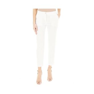 Pinko Cropped Trousers, female, White, Size: XS Bello Trousers