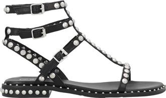 Ash Black Play Silver Studded Thin Sandals