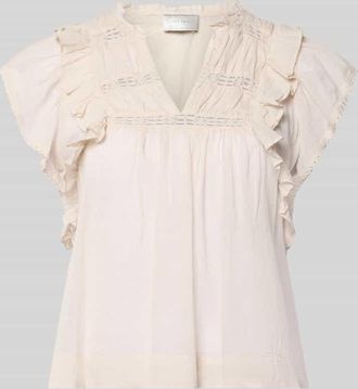 Neo Noir Neo Noir Bluse mit Volants Modell Jayla in Beige, Gr&ouml;&szlig;e 34