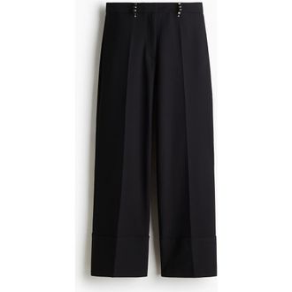 H&M Rivet-detail Tailored Trousers in Black at Nordstrom, Size Xx-Large