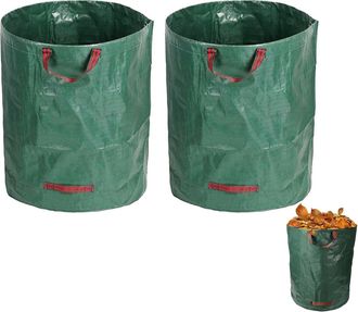 OEM Bolsas Resistentes Para Residuos De Jard&iacute;n, Organizador De Residuos, 2 Bolsas De Jard&iacute;n De 272 L Con Asas, Plegables Y Reutilizables, Fabricadas En Po
