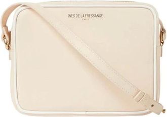 Ines De La Fressange Tassen, Dames, Beige, ONE Size, Leer, Marcia blush leren tas