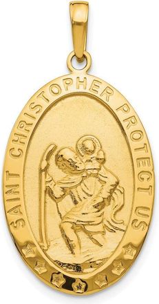 Diamond2Deal 10k Yellow Gold Saint Christopher Medal Pendant