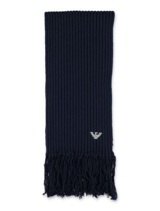 Emporio Armani Ribbed Wool Scarf