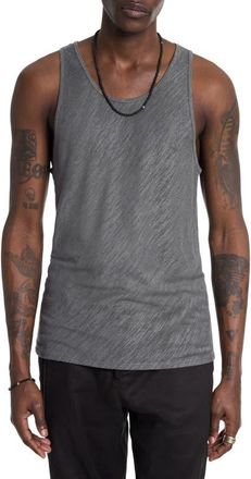 John Varvatos Broome Slim Fit Linen Tank in Seal Grey at Nordstrom, Size Medium