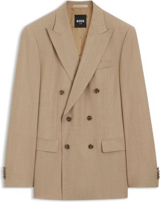 BOSS Slim-fit jacket in virgin wool serge