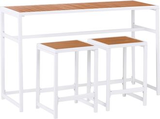 Beliani Conjunto de comedor 2 personas de metal blanco