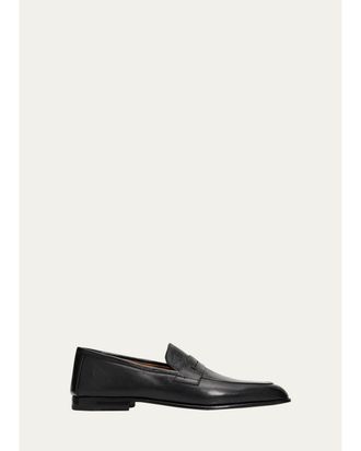 Bergdorf Goodman Mens Patent-Finish Buffalo Leather Derby Shoes