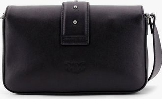 Pinko Womens Leather Shoulder Bag Love One Mini Black
