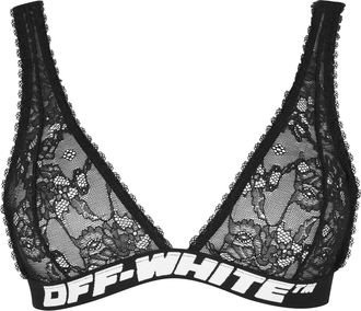 Off-white Womens Off White Lace Bra in Black 1000 - Size 6 UK