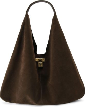 Kurt Geiger Womens Suede Brixton Slouch Hobo Bag - Brown - One Size