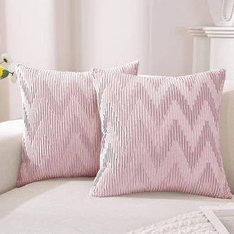 OEM Fundas De Coj&iacute;n De Terciopelo, 45x45 Cm, Juego De 2, Suaves Y Decorativas, Cojines Modernos Con Cremallera Invisible, Resistentes, Para Sal&oacute;n, Sof&aacute;, D