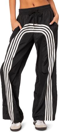 Edikted Wilda Stripe Track Pants in Black-And-White at Nordstrom, Size X-Small