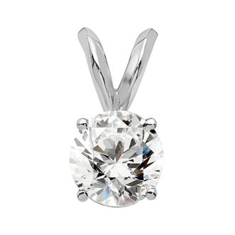 Diamond2Deal 14k Gold Round Lab Grown Diamond Solitaire Pendant (0.5ct, VS, G-H)