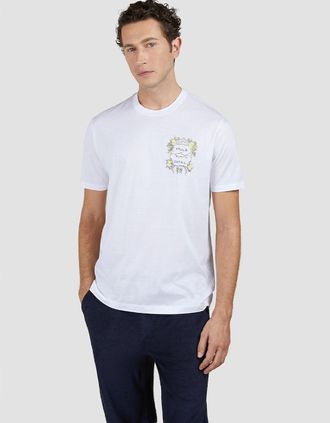 Paul & Shark Mens Paul & Shark Mens X-Soft Jersey T-Shirt with Capri Embroidery - White - Size: 38