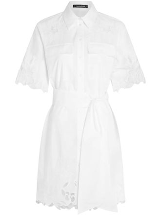 Karl Lagerfeld cut-out embroidered dress - women - Cotton - 40 - White
