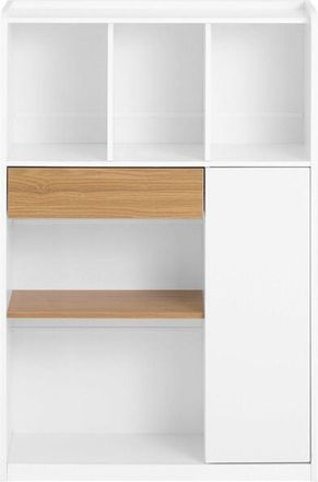 SoBuy Libreria Multiuso con 5 Cubi Portaoggetti, Scaffale Salvaspazio L72P30A110cm STR11-WN - Sobuy