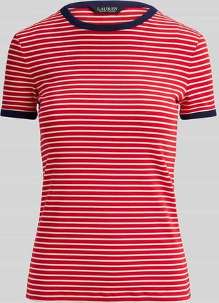Lauren Ralph Lauren Slim Fit T-Shirt aus Baumwoll-Mix in Rot Melange, Gr&ouml;&szlig;e XXL