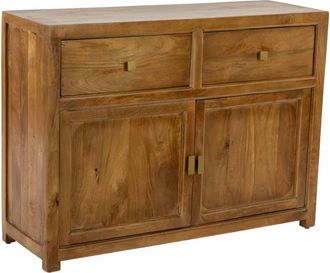 Wanderlust Deco Aparador de madera marr&oacute;n 2 puertas y 2 cajones 120x40x88h cm