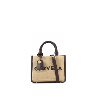 Carvela Womens Frame Raffia Micro Bag - Brown Fabric - One Size