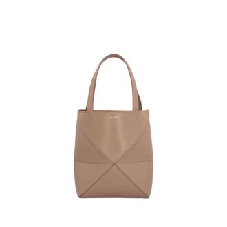 Loewe Tassen, Dames, Beige, ONE Size, Leer, Puzzle Fold Tote Mini