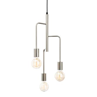 Netlighting Roxy 3 Light Cluster Pendant Brushed Steel E27 in Grey